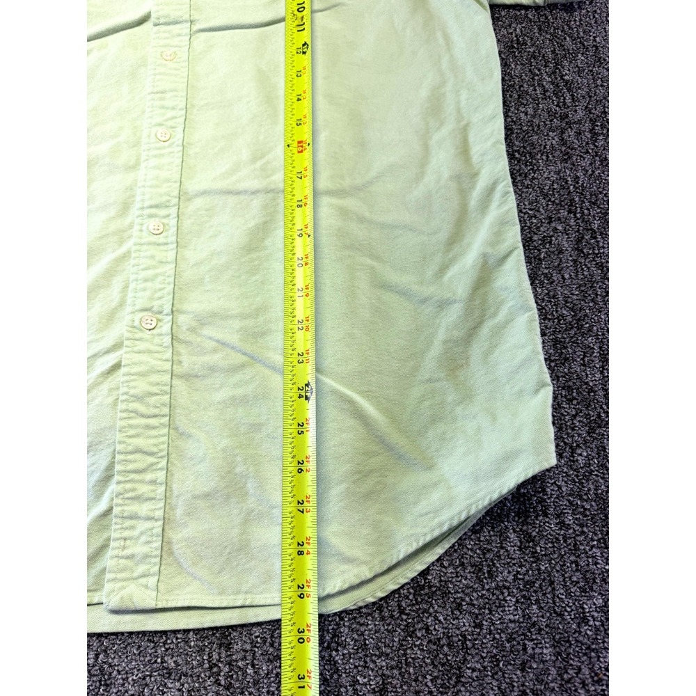 Ralph Lauren Button Down Mens Large Green Short Sleeve Cotton Logo Shirt - Picture 9 of 16